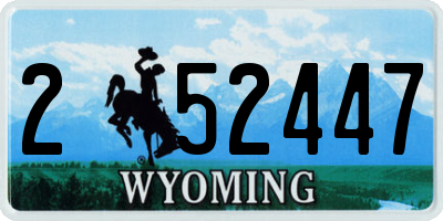 WY license plate 252447