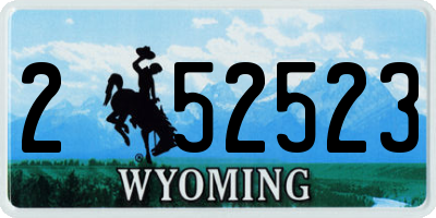 WY license plate 252523