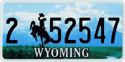 WY license plate 252547