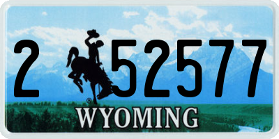 WY license plate 252577
