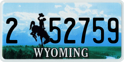 WY license plate 252759