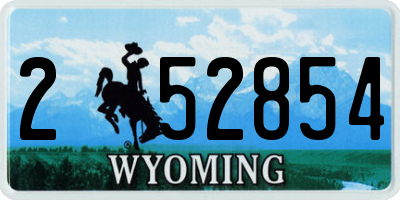 WY license plate 252854