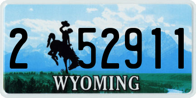 WY license plate 252911