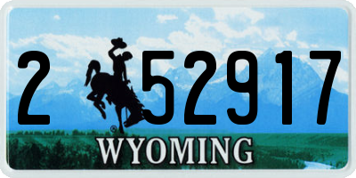 WY license plate 252917