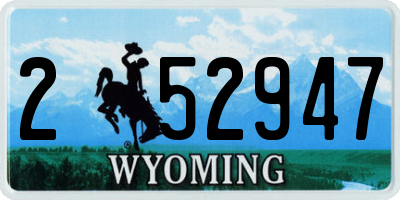 WY license plate 252947