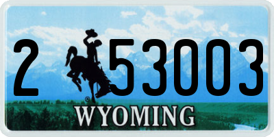 WY license plate 253003