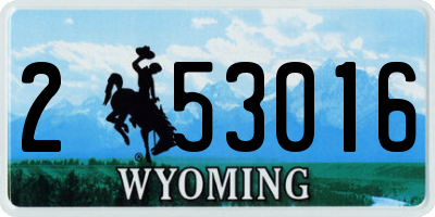 WY license plate 253016