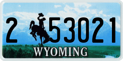 WY license plate 253021
