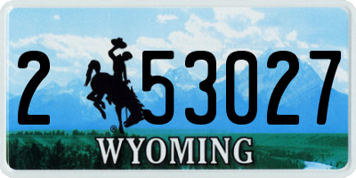 WY license plate 253027