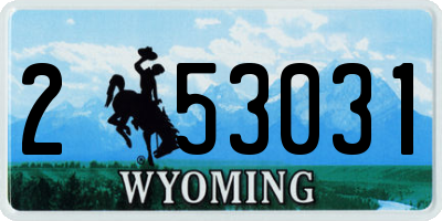 WY license plate 253031