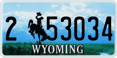 WY license plate 253034
