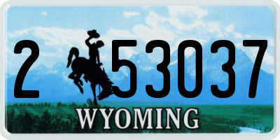 WY license plate 253037
