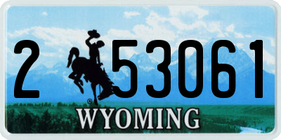 WY license plate 253061