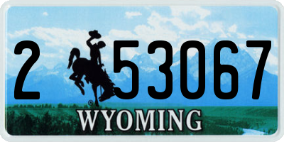 WY license plate 253067