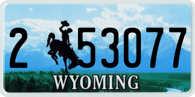 WY license plate 253077