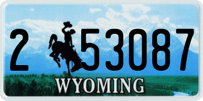 WY license plate 253087