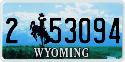 WY license plate 253094