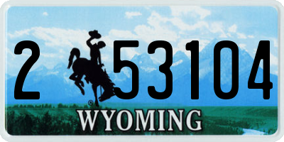 WY license plate 253104