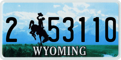 WY license plate 253110