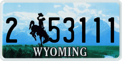 WY license plate 253111