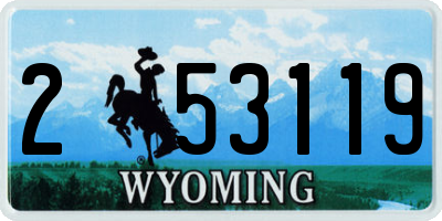 WY license plate 253119