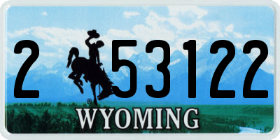 WY license plate 253122