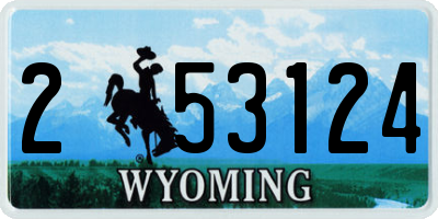 WY license plate 253124