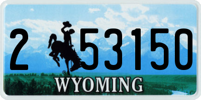 WY license plate 253150