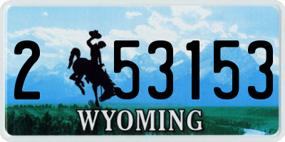 WY license plate 253153