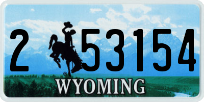 WY license plate 253154
