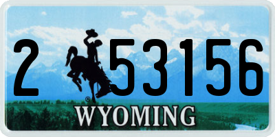WY license plate 253156