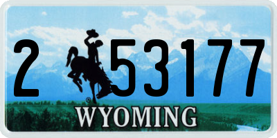 WY license plate 253177