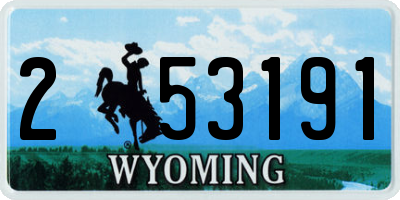 WY license plate 253191