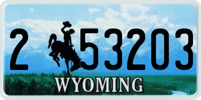 WY license plate 253203