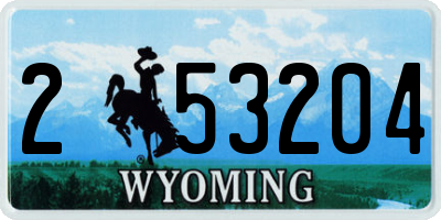 WY license plate 253204