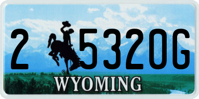 WY license plate 25320G