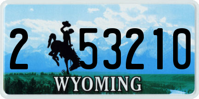 WY license plate 253210