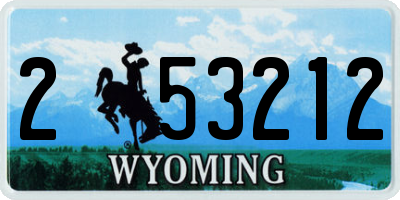 WY license plate 253212