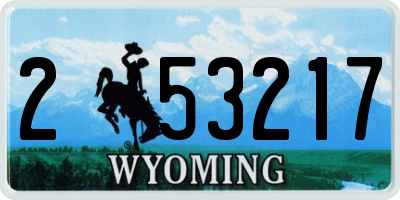 WY license plate 253217