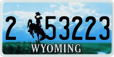 WY license plate 253223