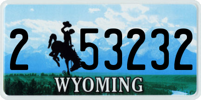WY license plate 253232