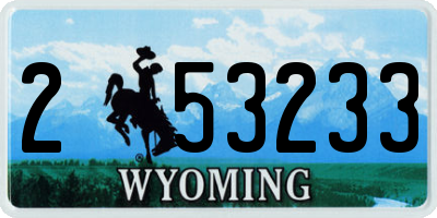WY license plate 253233