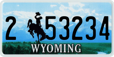 WY license plate 253234