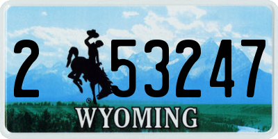 WY license plate 253247