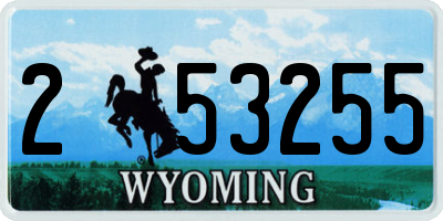 WY license plate 253255