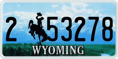 WY license plate 253278