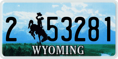 WY license plate 253281