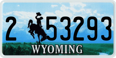 WY license plate 253293