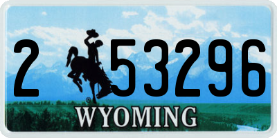 WY license plate 253296