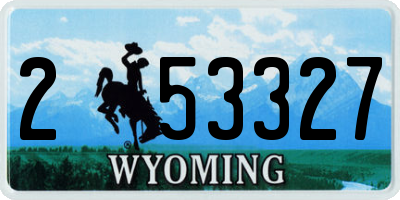 WY license plate 253327